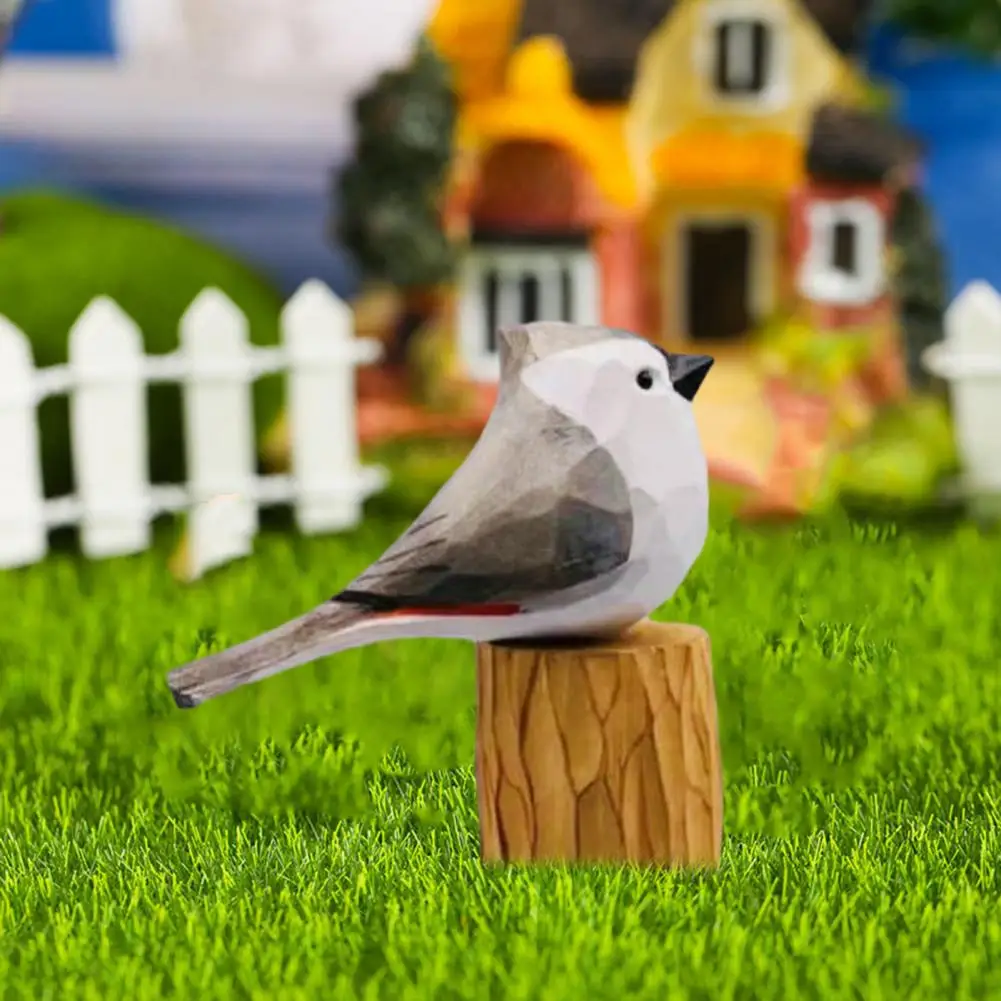 Яркая деревянная Статуэтка птицы из липы ручная резка фигурка газон статуэтка
