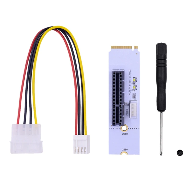 

HOT-NGFF M.2 To PCI-E 4X Riser Card M2 Key M To Pcie X4 Adapter With LED Voltage Indicator For Bitcoin Miner Mining