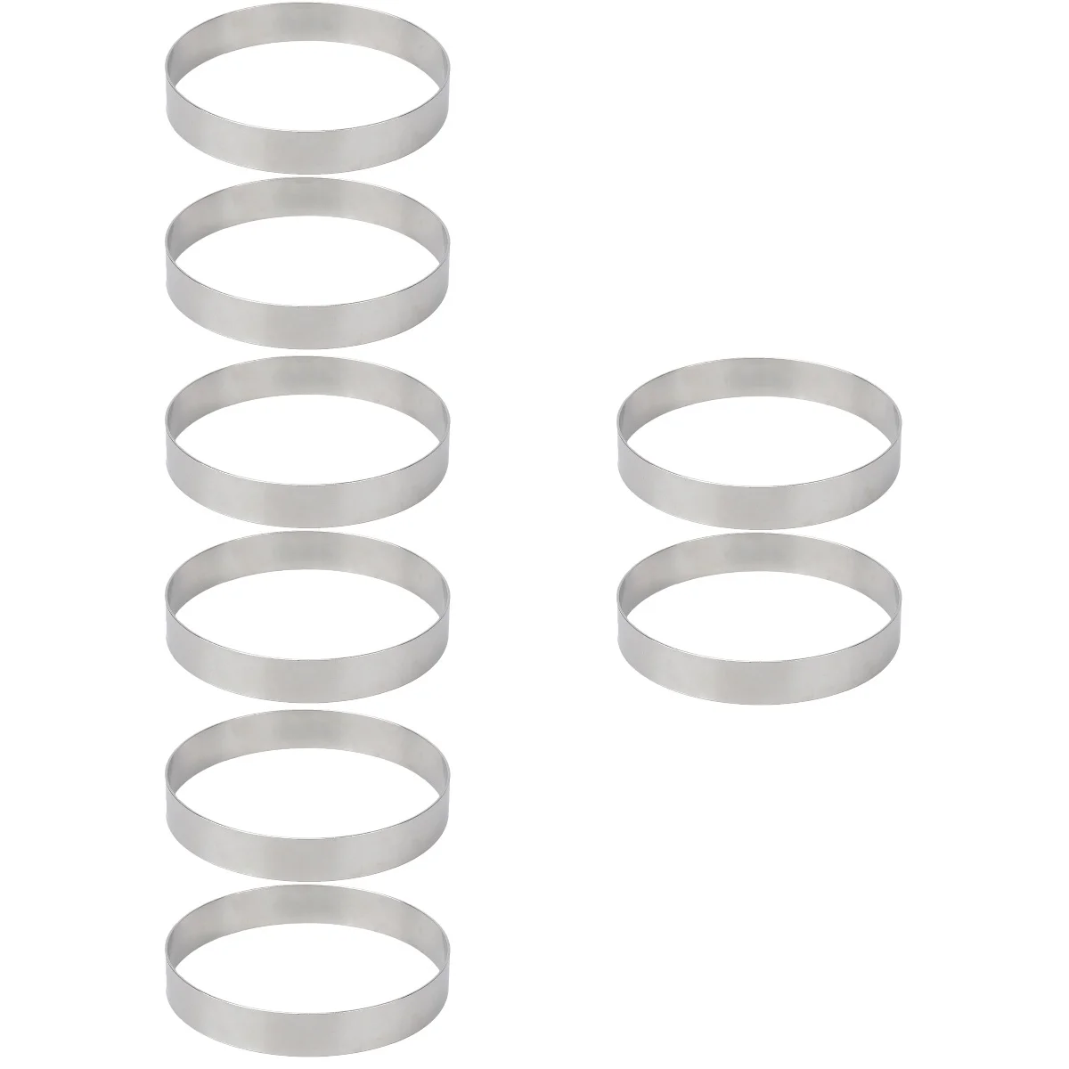 

8 pcs Stainless Steel Pizza Rings Pie Cake Round Rings Pizza Saucing Tool