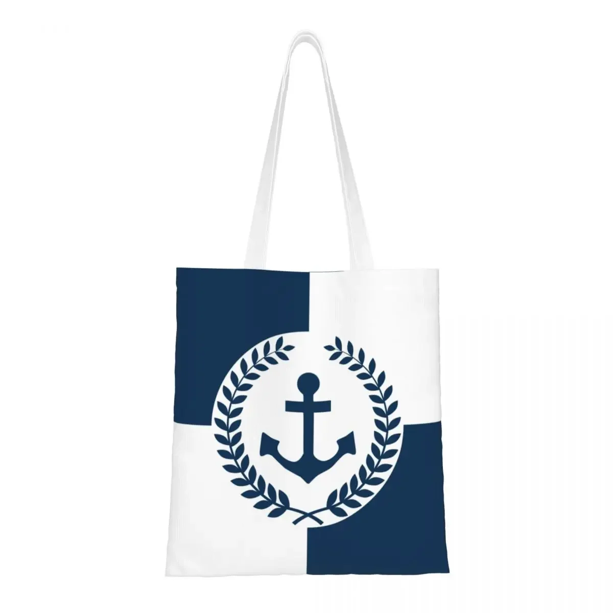 

Custom Nautical Anchor Themed Design Shopping Canvas Bags Women Portable Grocery Sailing Sailor Tote Shopper Bags