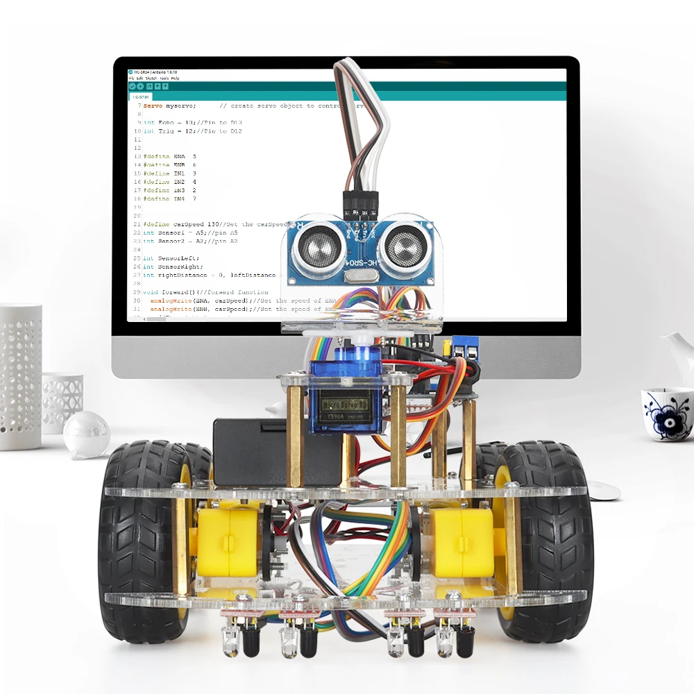 

Smart Robot Car Kit For Arduino Uno R3 Programming Robotic Training with Line Tracking Obstacle Avoidance Sensor Complete Kit