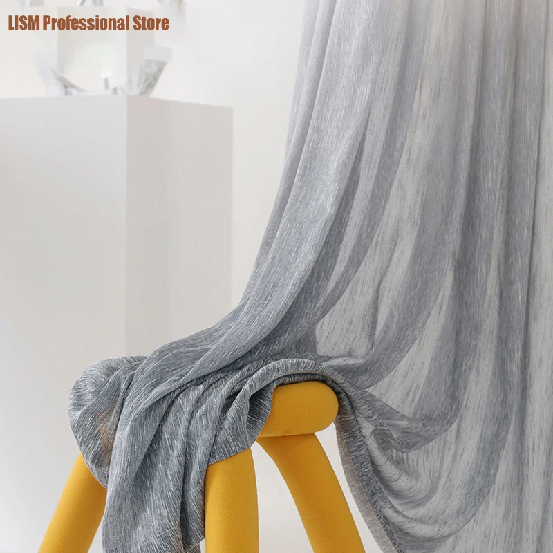 

New Cotton Bamboo Section Gradient Soot Simple Window Curtain Room Decor Curtains for Living Dining Room Bedroom