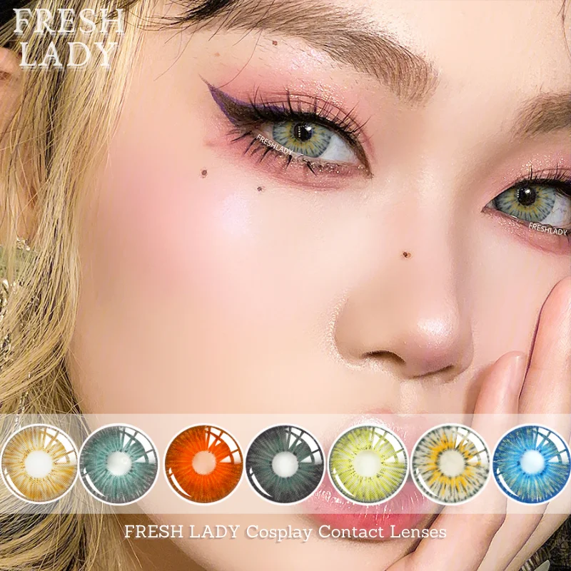 

LAREEN Natural Eye Contact Lenses New York Pro Yearly Use 1Pair Soft Makeup Beautiful Pupil With Container Beauty Color Lens