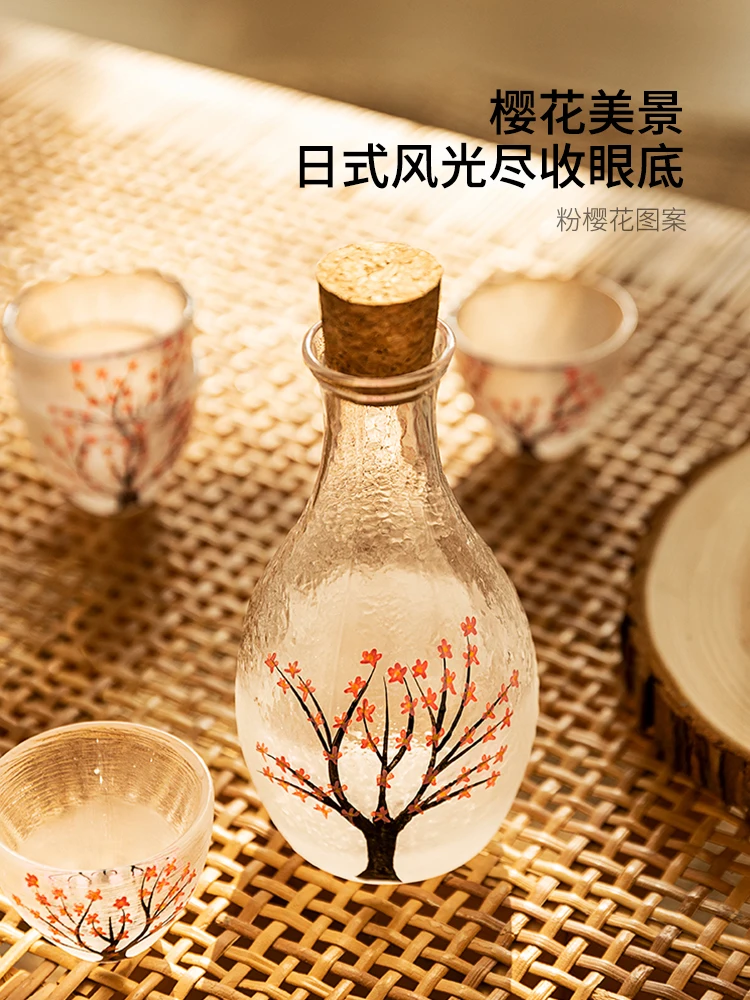 

Стеклянная чашка для сакэ, набор стеклянных бутылок, круглая Женская японская бутылка для сакэ, горшок для ликера, бутылки для напитков BG50HF