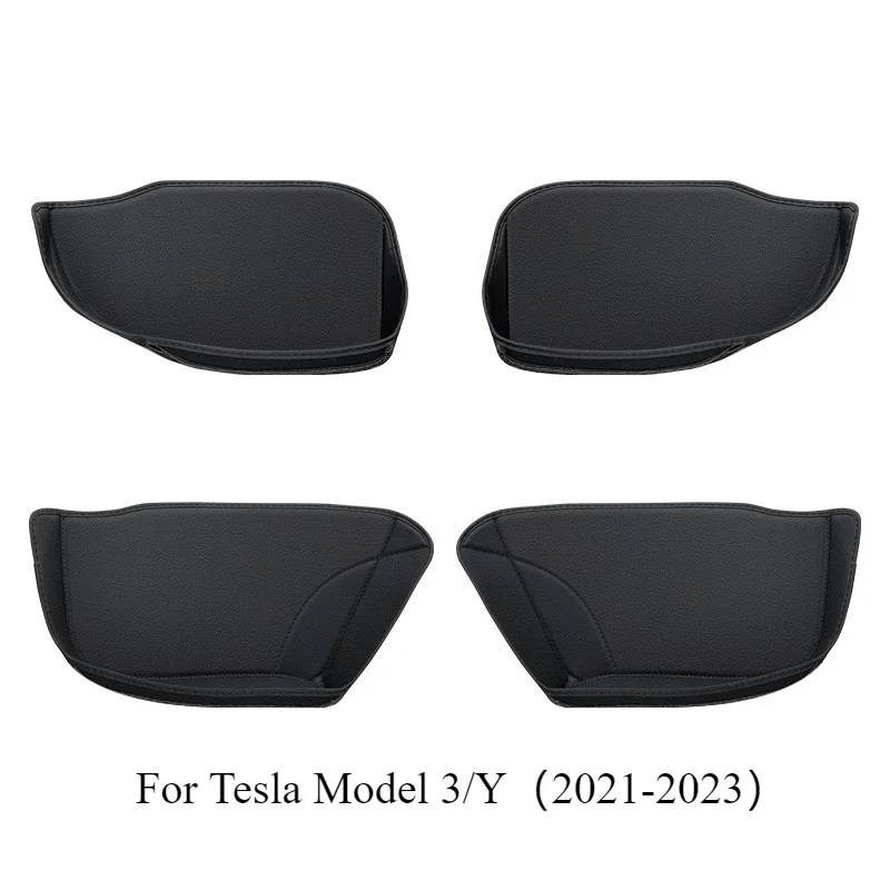 

Боковой ящик для хранения для Tesla Model 3/Y/3 + Highland, коврики с отделениями для дверей автомобиля, замшевый защитный коврик, аксессуары из искусственной кожи 2021-2024