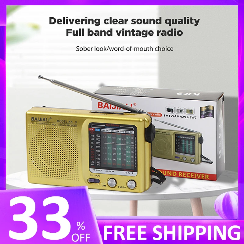 

Plastic Emergency Weather Radio Full Band Portable Weather Radio SW AM FM Handheld Mini Radio Battery Powered for Indoor Outdoor
