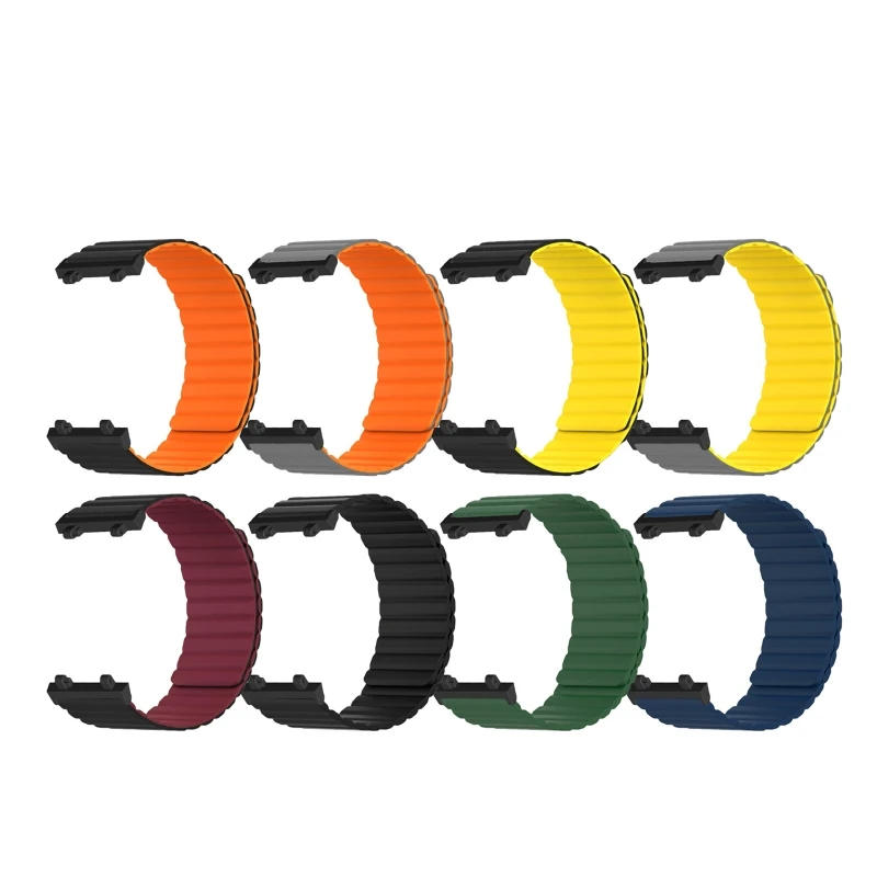 

Magnetic Silicone Band for Amazfit T-Rex 2 Sports Watch Wrist Strap Loop Bracelet Replacement Waterproof Belt Sweatproof