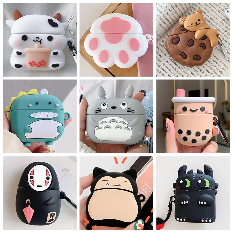 

For Airpods 3 Case Japanese Anime Totoro Cute Silicone Wireless Bluetooth Earphone Case for Airpods Pro 1 2 3 Case