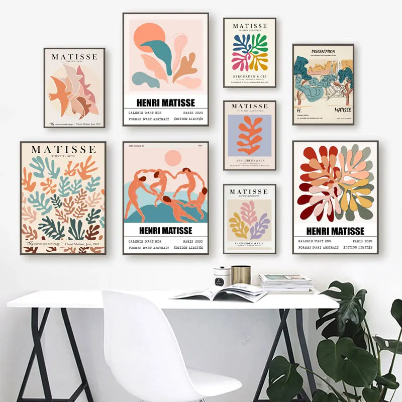 

Classic Matisse Wall Art Abstract Leaves Lines Canvas Painting Nordic Posters and Prints Wall Picture for Living Room Home Decor