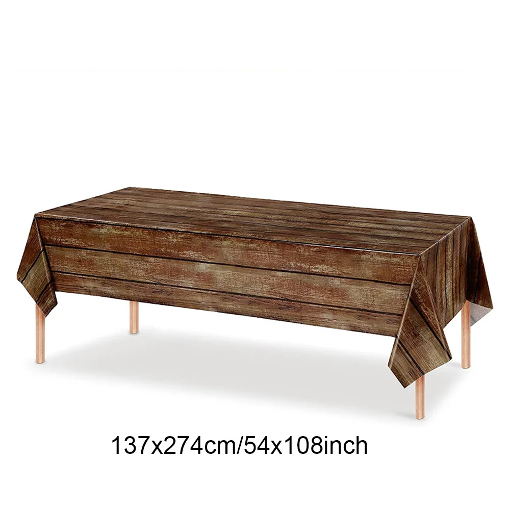 Скатерть под дерево одноразовые пластиковые прямоугольные скатерти тарелки