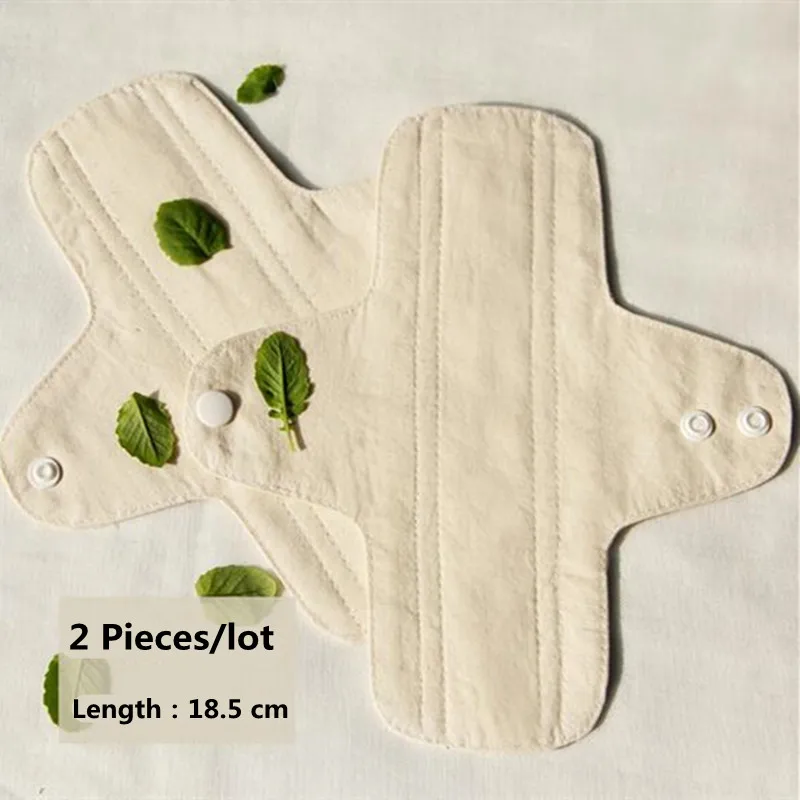 

18.5cm Breathable Menstrual Pads Women Sanitary Pads for Monthly Cotton Reusable Female Hygienic Towels Washable Panty Liners