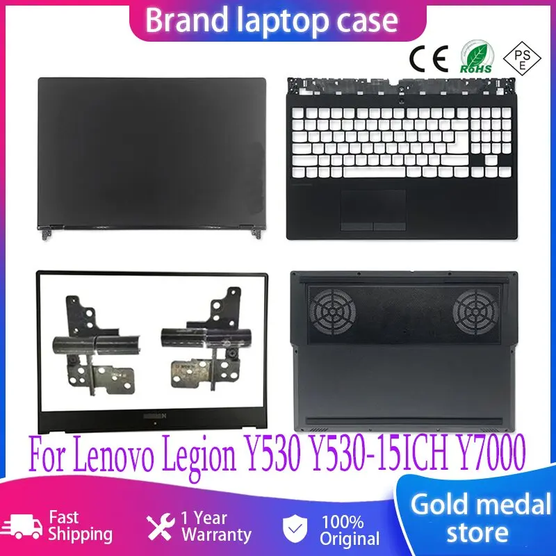 

New Laptop LCD Back Cover For Lenovo Legion Y530 Y530-15ICH Y7000 Front Bezel Hinges Palmrest Bottom Case AP17L000110 Black