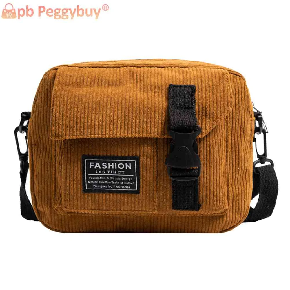 

Fashion Messenger Bags Solid Color Corduroy Crossbody Sling Bag Casual Retro Adjustable Strap for Travel Office Female Satchels