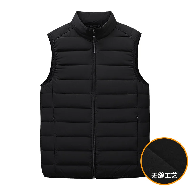 Down Vest for Men In Autumn and Winter New Stand Collar Waistcoat White Duck Down Light and Warm Casual Coat