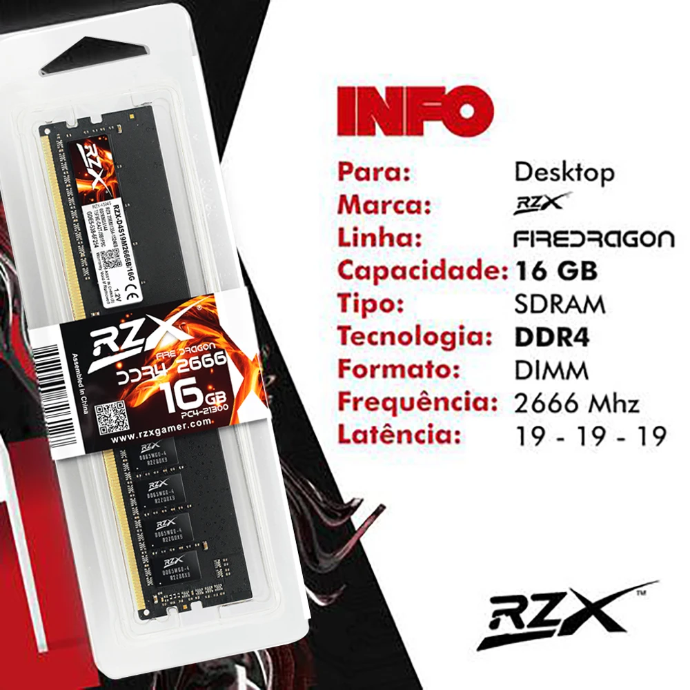 Оперативная память RZX DDR4 32/8/16 ГБ 2666/3200 МГц