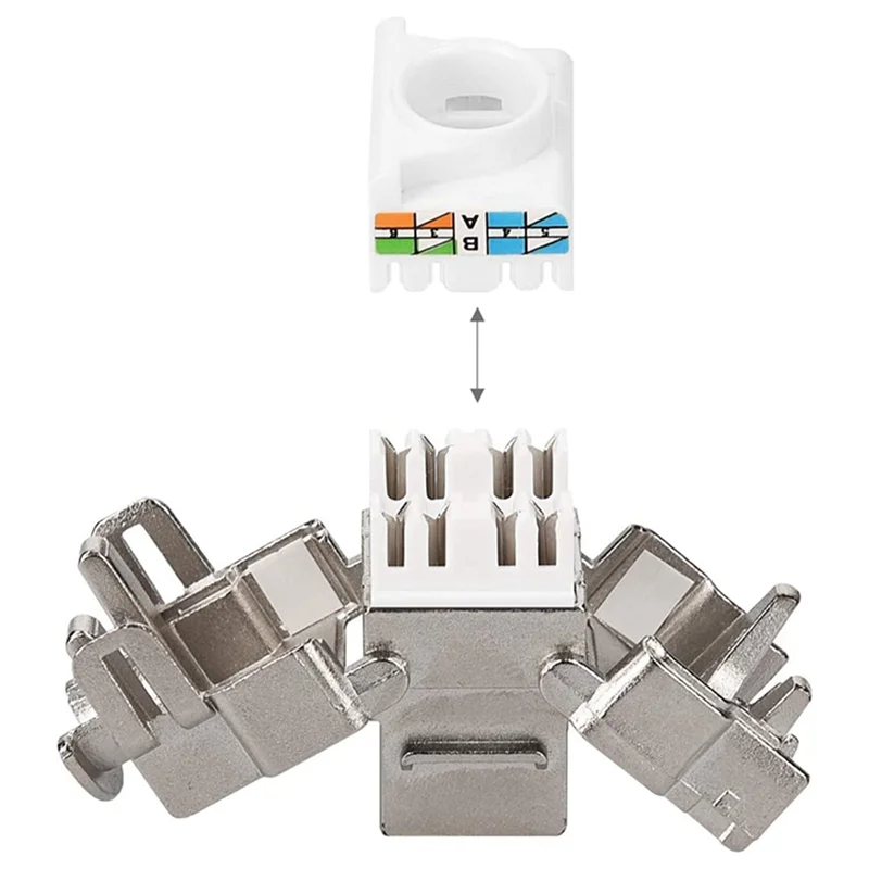 Фото Превосходные разъемы Keystone Module - 24-компонентный экранированный разъем CAT6A Keystone Jack RJ45 Cat 6A Ethernet-модуль 10 Гбит с металлическим корпусом №2