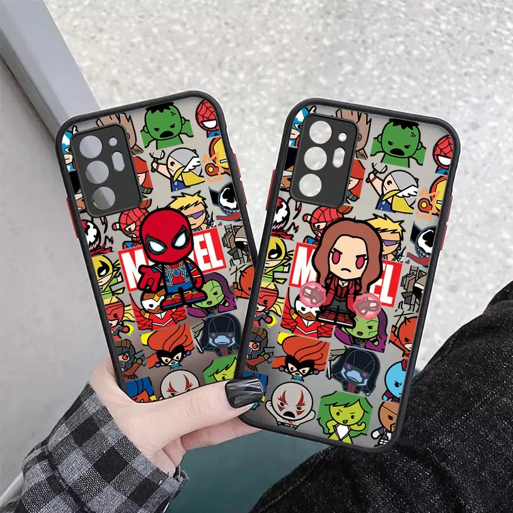 

Marvel Cartoon Spiderman Avengers Case For Samsung A13 A12 A11 A10 A10S A7 A04 A04E A03 A03S NOTE 20 10 9 8 Pro Plus Ultra Cover