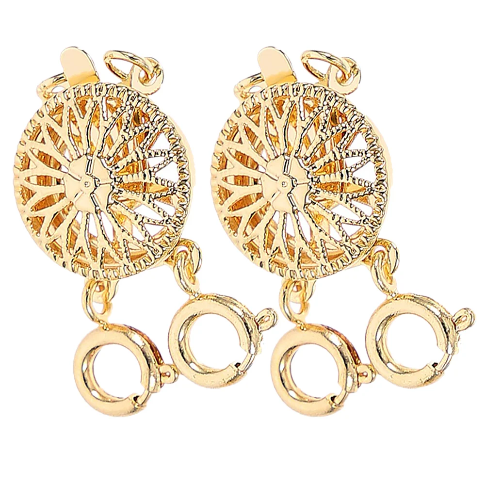 

2 Pcs Sunflower Jewelry Layered Separator Clasp Layering Connector Necklace Detangler Clasps Making Shape