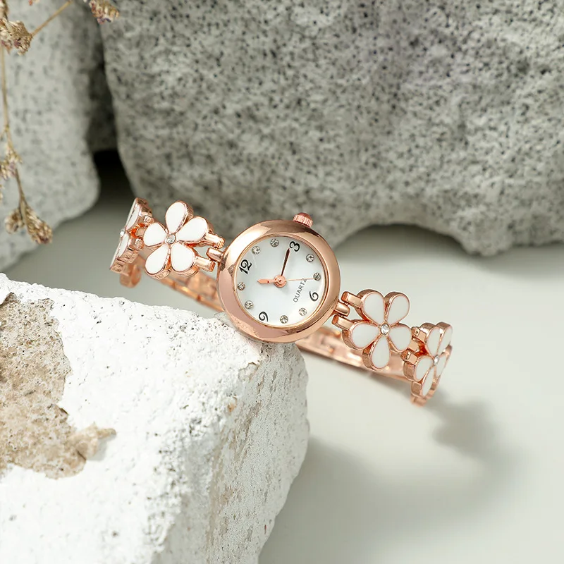 6PCS Set Luxury Watch Women Ring Necklace Earrings Rhinestone Fashion Wristwatch Female Casual Ladies Watches Bracelet S Clock