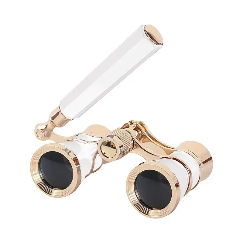 

Mini Protable Vintage Glasses Binocular Telescope with Handle Fashion Elegant