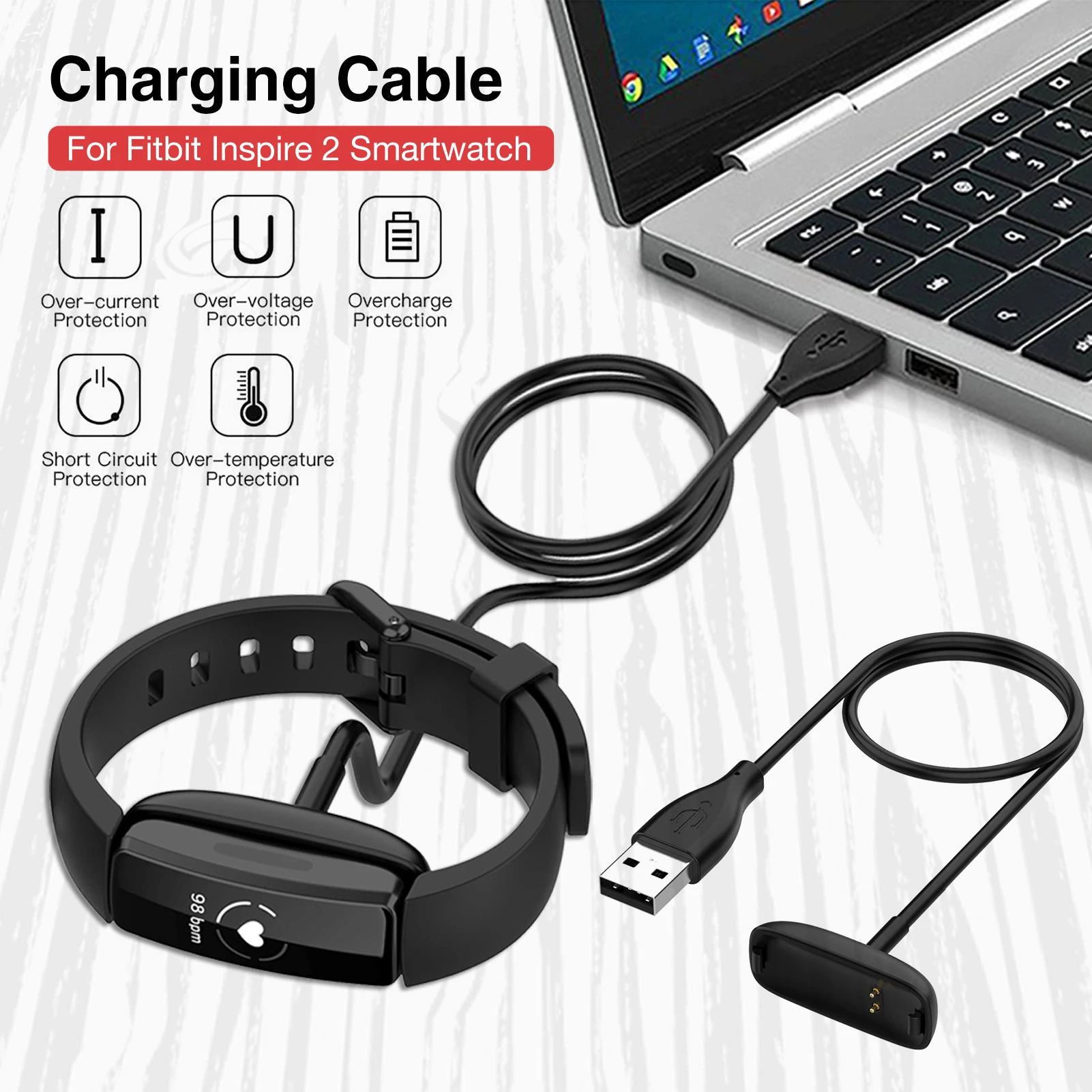 

USB-кабель для зарядки fitbit Inspire 2, зарядное устройство для смарт-часов R9CB