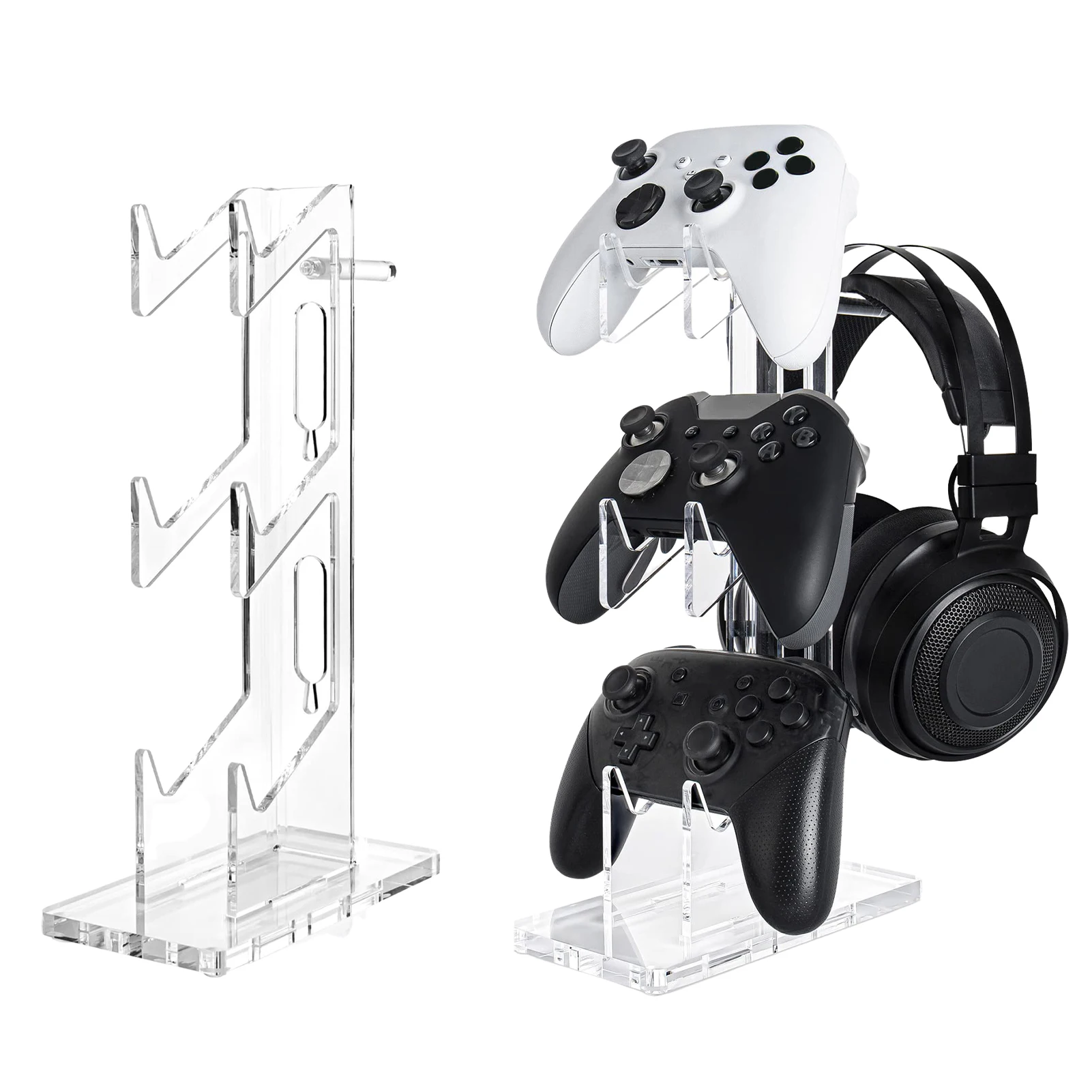 3 Tier Game Handle Desk Display Stand For Xbox Switch PS4 PS5 Acrylic Games Controller Headset Hanger Holder Accessories