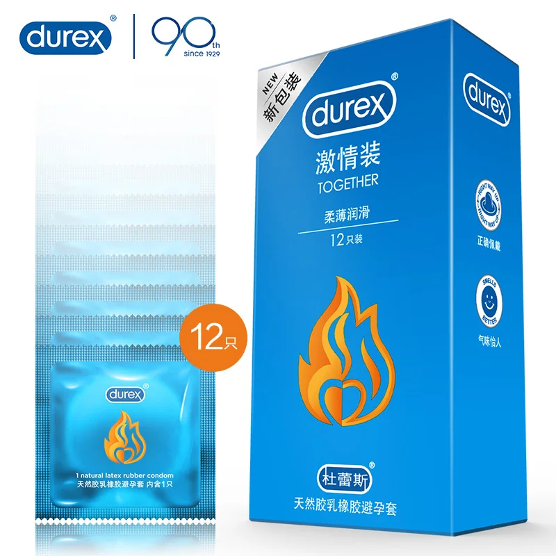 

Durex Together Condoms Extra Thin Condoms Natural Rubber Latex Condoms for Men 12 Count