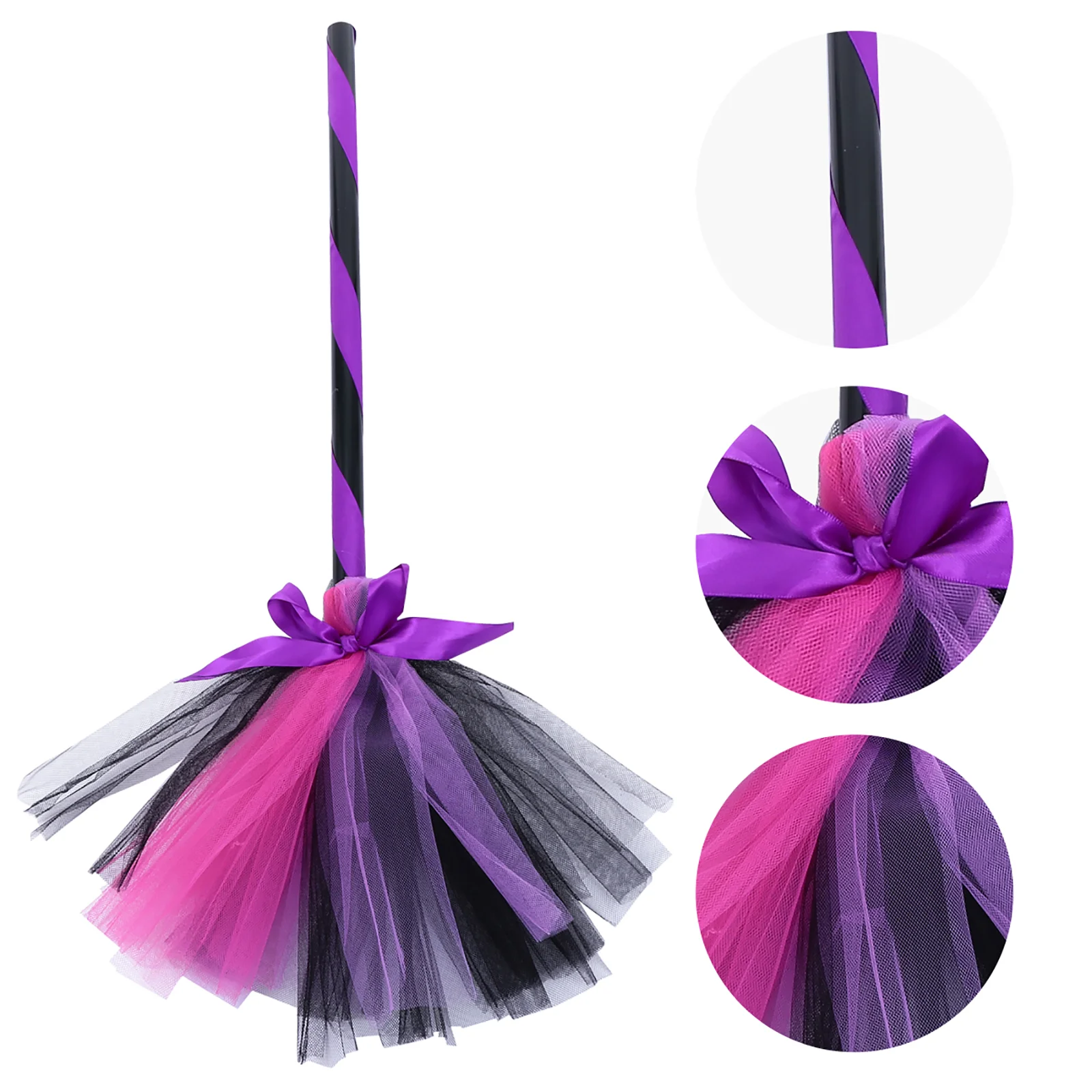 

Broomwitch Broomstick Kids Witches Propparty Cosplay Besom Stick Costume Props Flyingsupplies Gauze Decoration Wizard