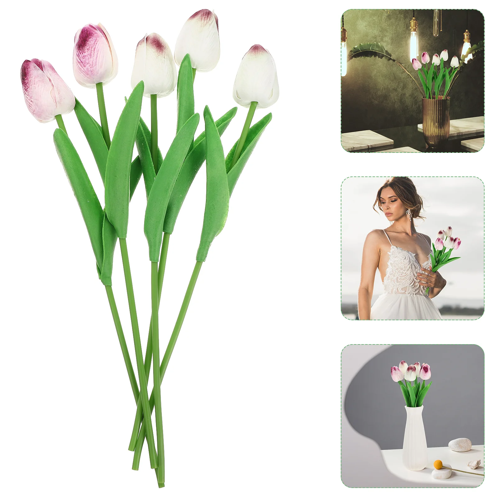 

Flowers Fake Tulips Artificial Tulip Silk Flower Real Bouquet Touch Arrangements Decor Spring Home Peony Orchids Branches