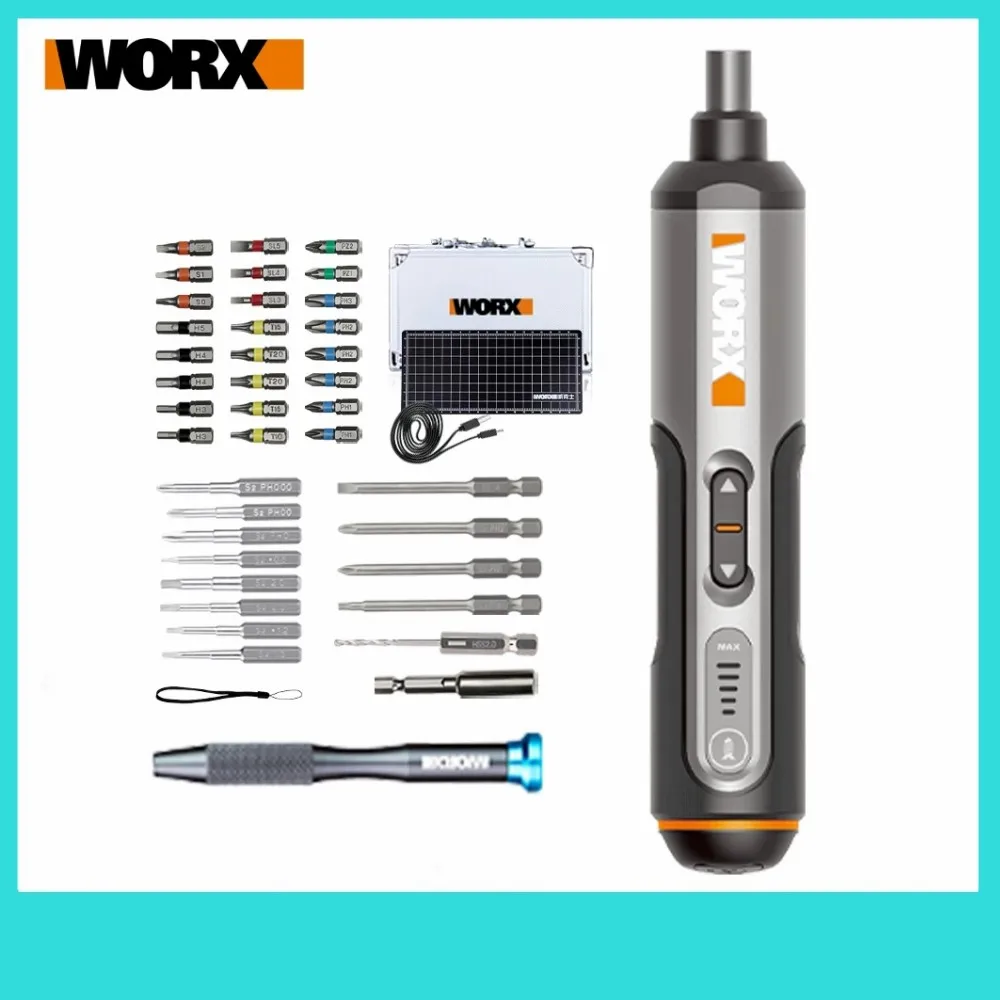 

Worx 4V Mini Elektrische Schroevendraaier Set WX240.5 Snoerloze Elektrische Schroevendraaiers Usb Oplaadbare Met 40 Bits