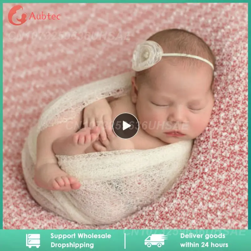 

Newborn Photography Souvenir Baby Soft Blanket Solid Color Hollow Photography Props Wrapped Towel Baby Accessorie 2021 New