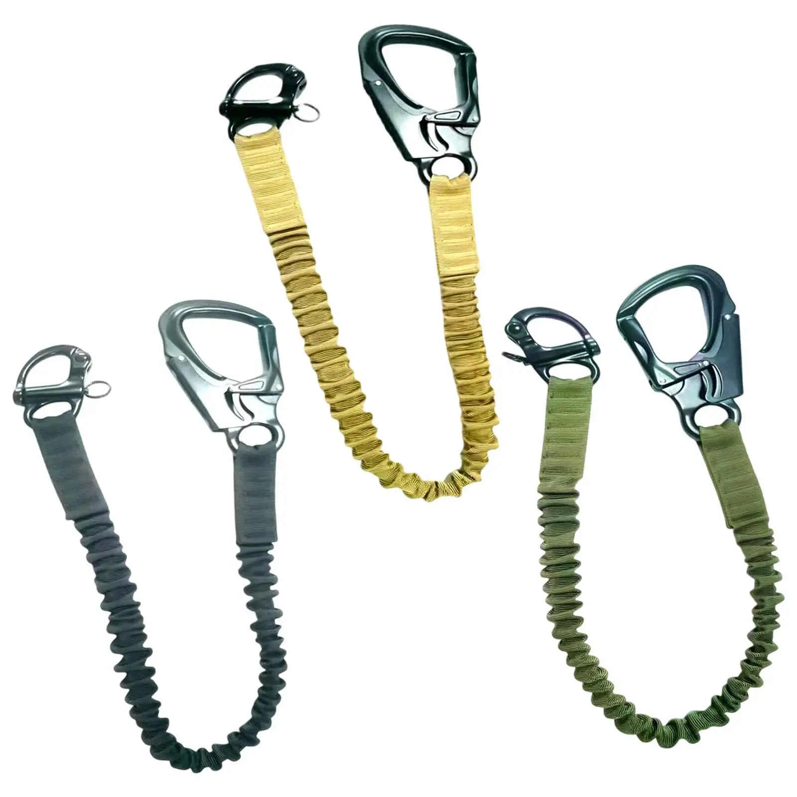 Fall Protection Lanyard Helo 25.6 inch Elastic Bungee for Mountaineering Hiking High Altitude Work Scaffolding