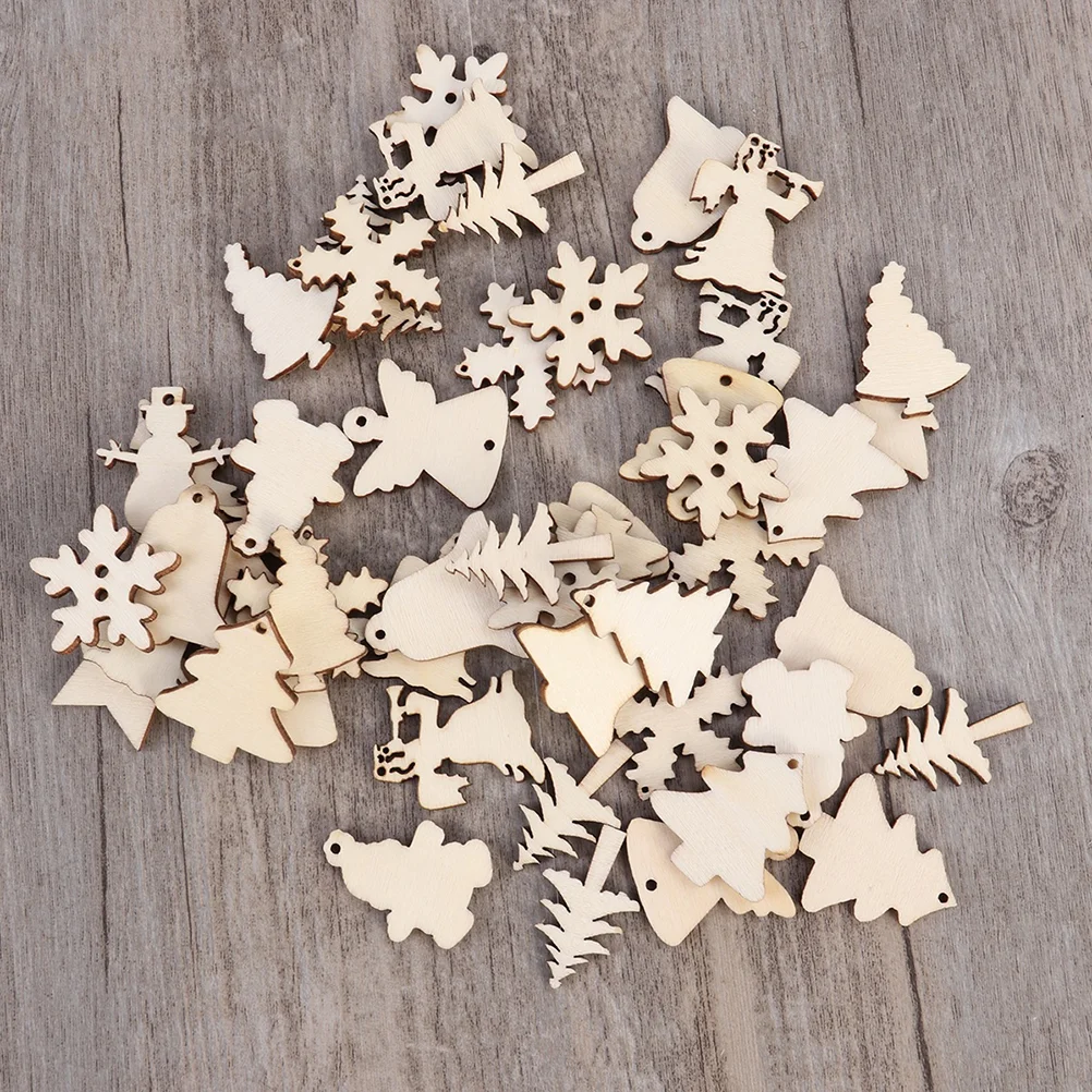 

100pcs Chips Christmas Ornaments Unfinished Crafts Ornaments Christmas Ornaments