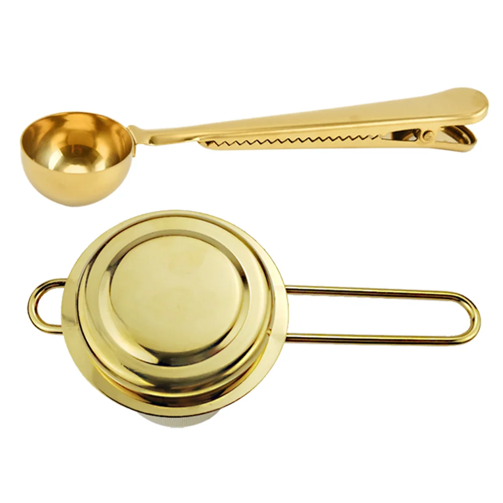 

1 Set of Tea Filters Stainless Steel Tea Strainer Coffee Spoon Measuring Spoon