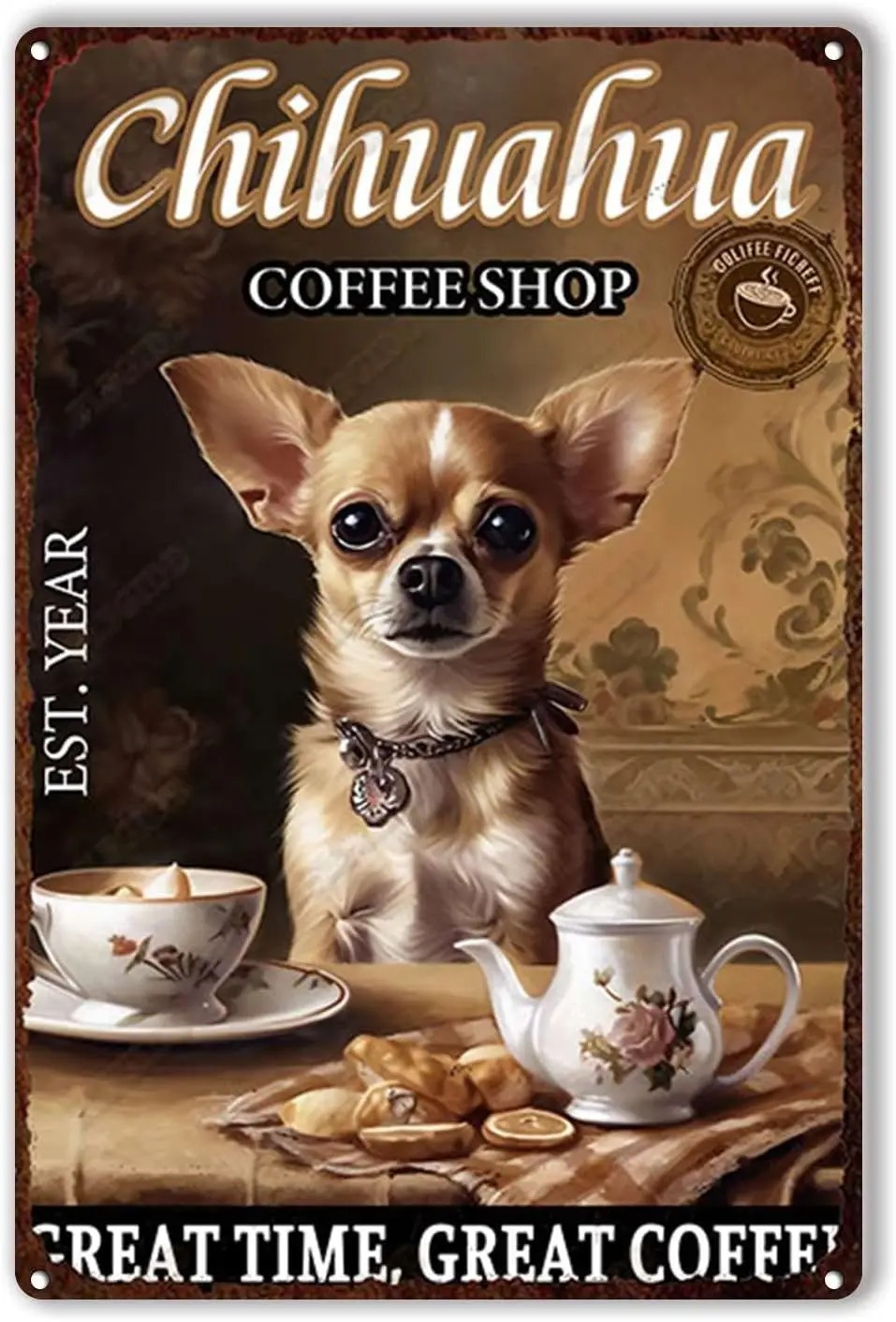 FLFGIDD забавные жестяные вывески украшения для бара искусство собака чихуахуа