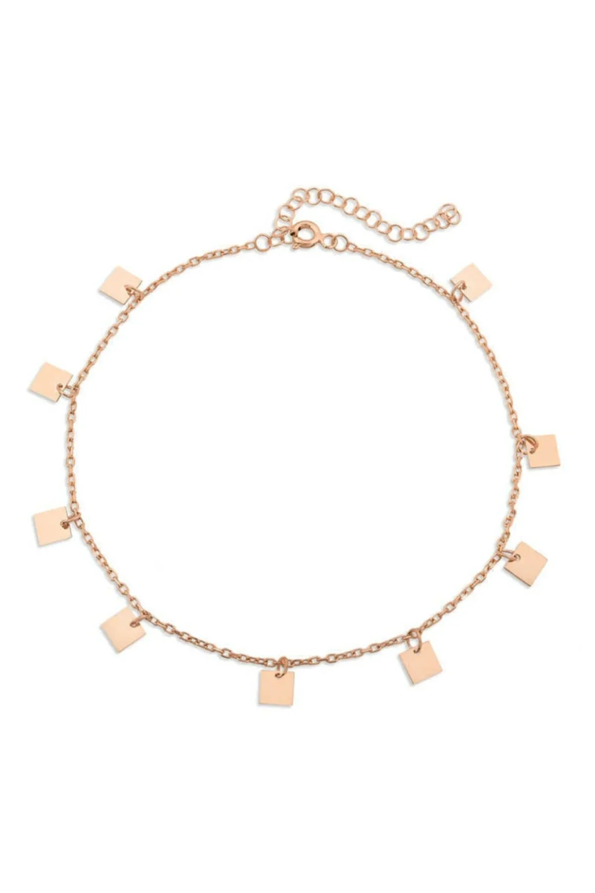 

Women's Yellow Silver Square Sequin Anklet