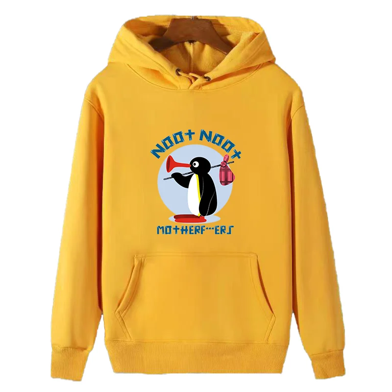 Pingu Noot Noot Motherfurs Harajuku graphic Hooded sweatshirts fleece hoodie cotton thick sweater hoodie winter Man sweatshirts