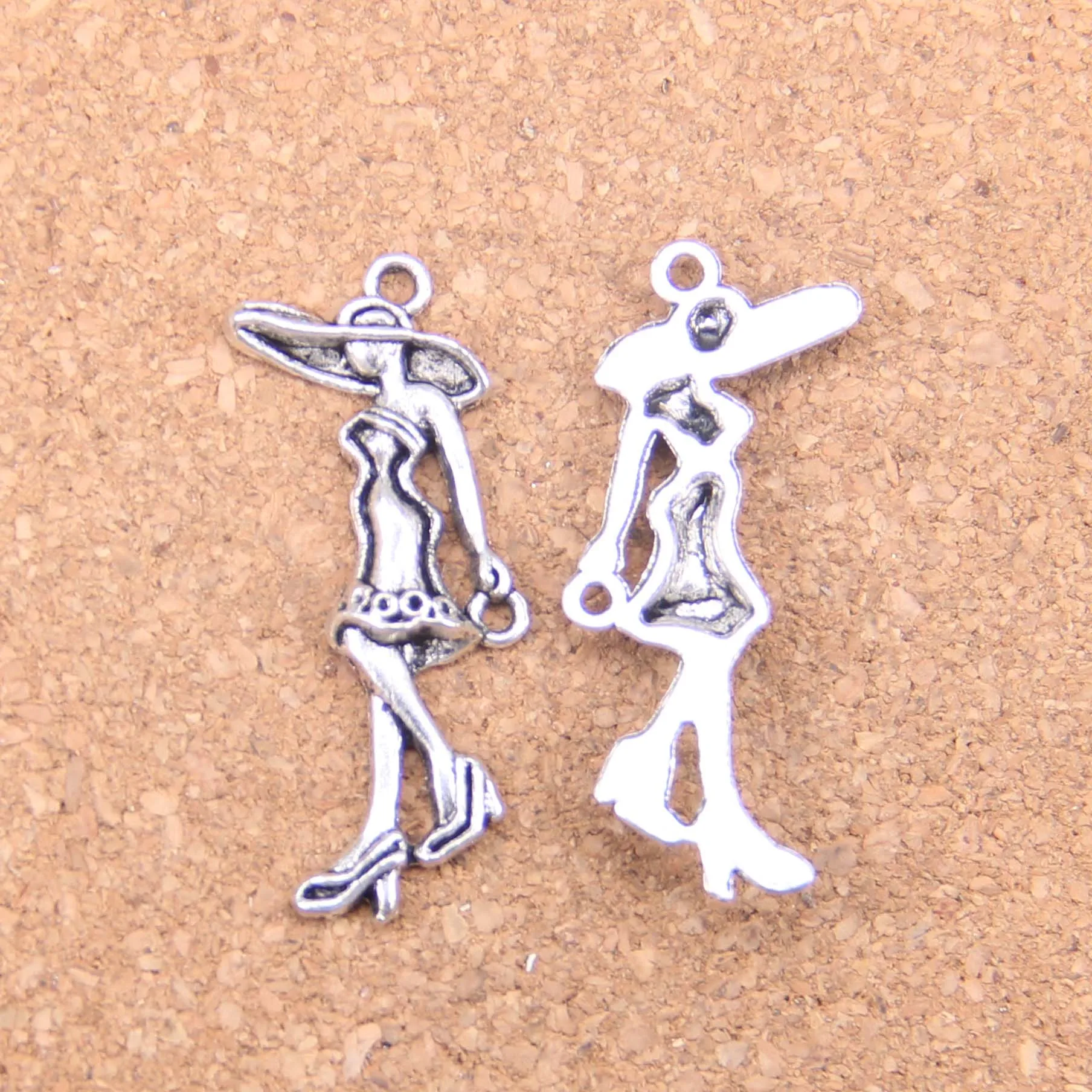 10 шт. подвески для Леди Девочки 39x1 5 мм, ВИНТАЖНАЯ фотография, DIY для браслета ожерелья