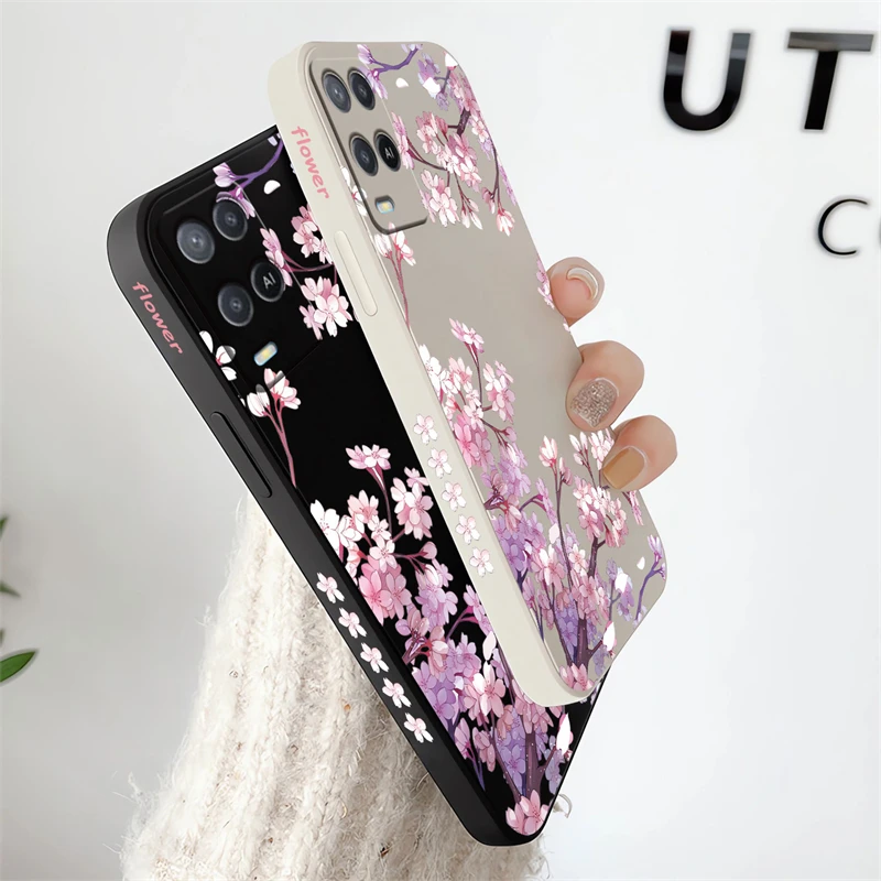 Чехол с цветочным принтом для OPPO A72 A95 5G A36 A73 A53S A53 Силиконовый противоударный