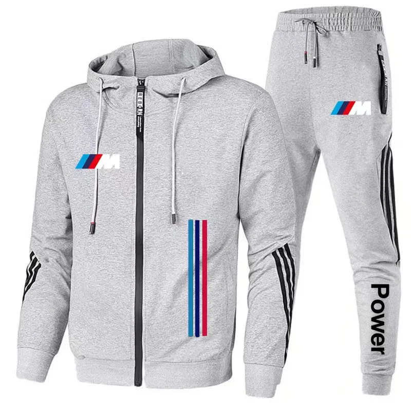 New European and American Hoodie bodysuit men's autumn and winter Hoodie fashion leisure sports fitness suit men