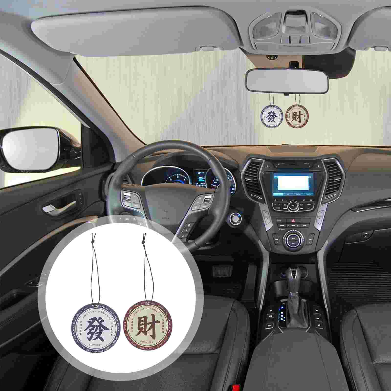 

10 Pcs Rear View Mirror Hanging Accessories Car Ornament Lucky Charm Safety Rearview Pendant Air Fresheners Aromatherapy Sheet