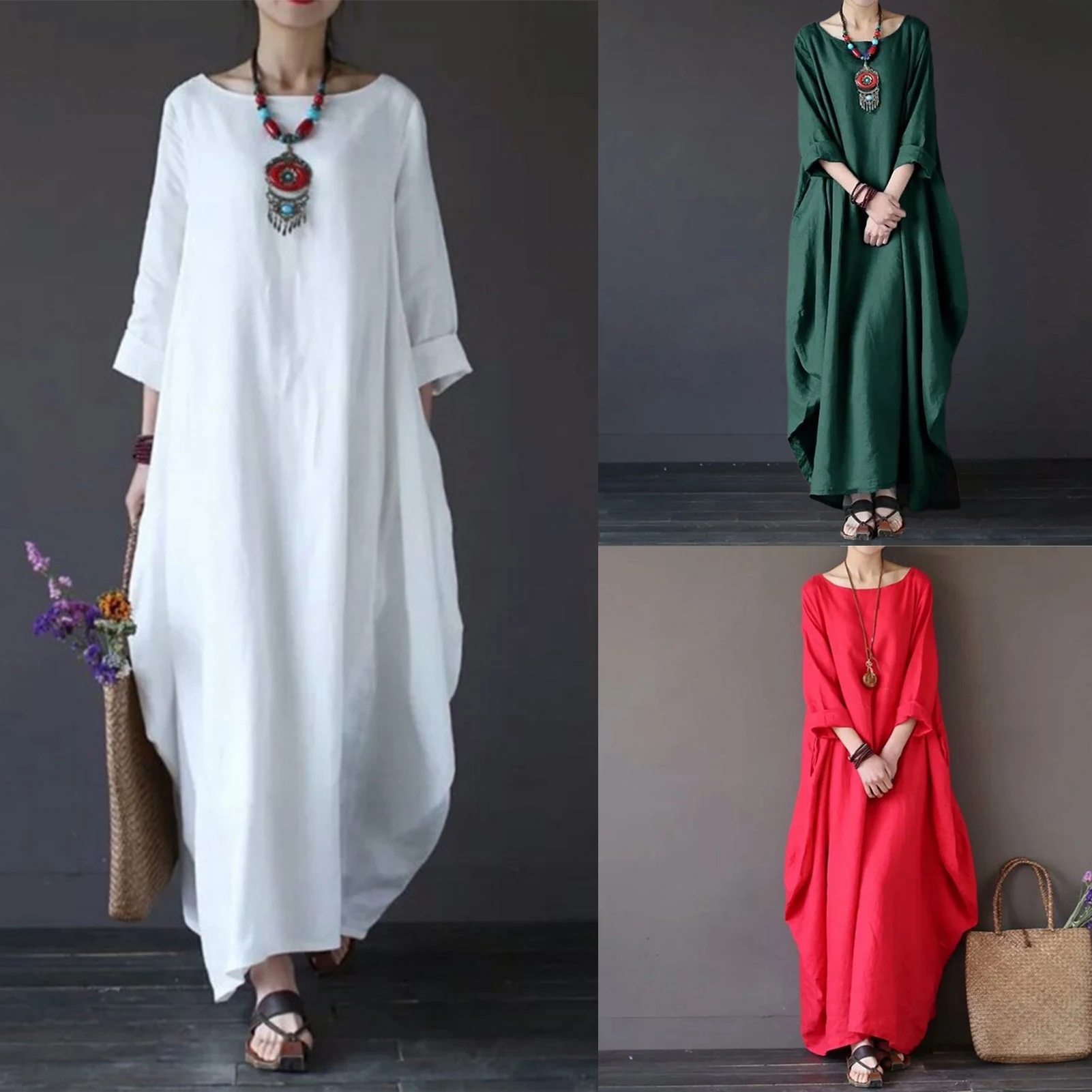 

Платья женские льняные однотонные платья для женщин 2023 модные летние платья с длинным рукавом Повседневные праздничные пляжные женские платья