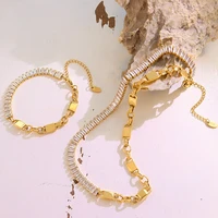 joolim jewelry wholesale no fade light luxury zircon patchwork necklace waterproof gold jewelry