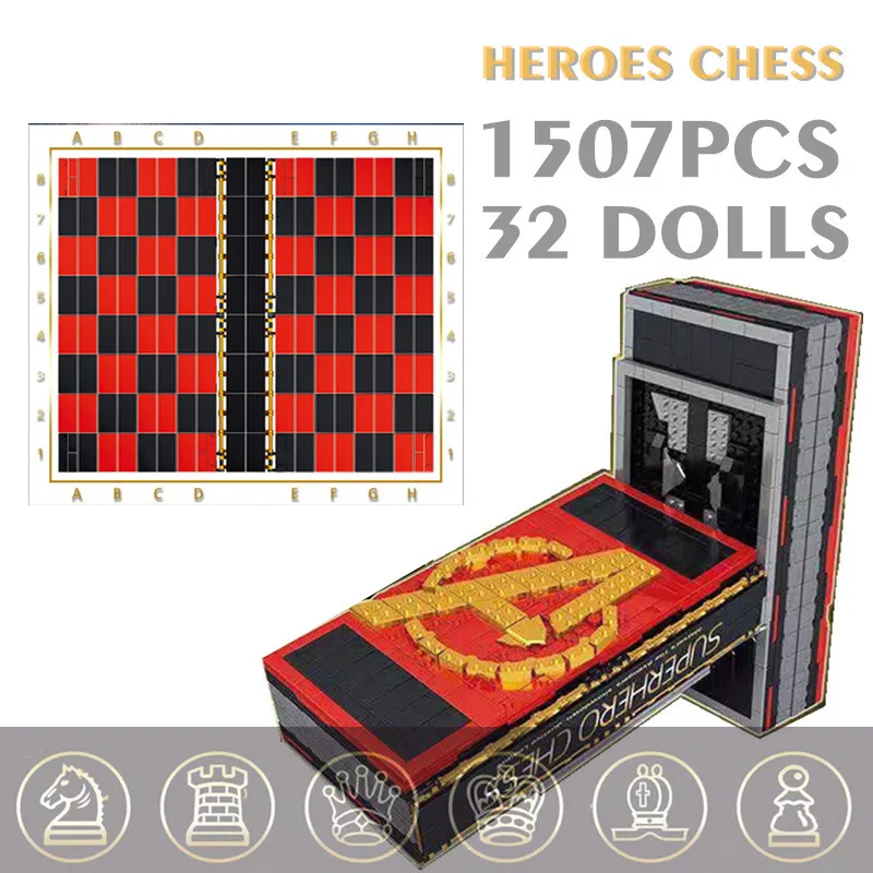 

DISNEY CHESS Display Book MARVEL AVENGERS Mini Dolls Ironman Spiderman Model Building Block Bricks Toy Gift Kit Kid Boys