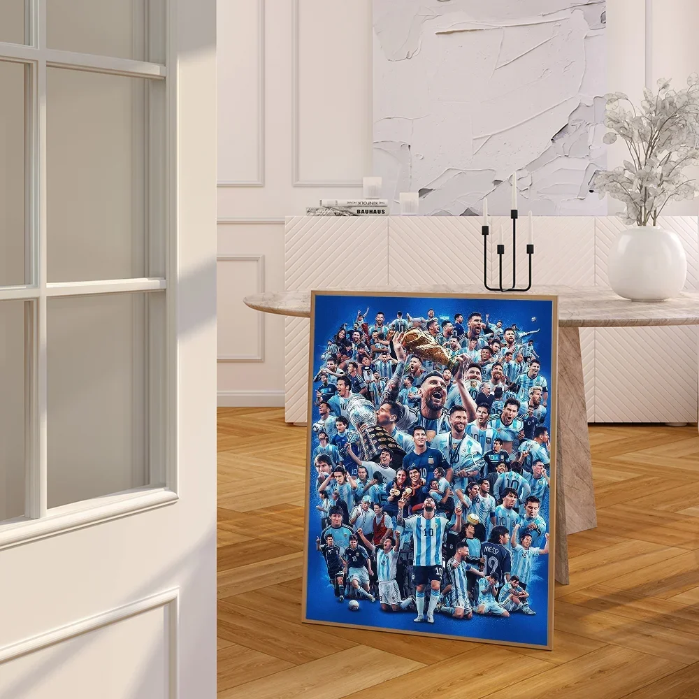 Леонель Месси постер футболиста в стиле ретро для дома кофейни гостиной спальни