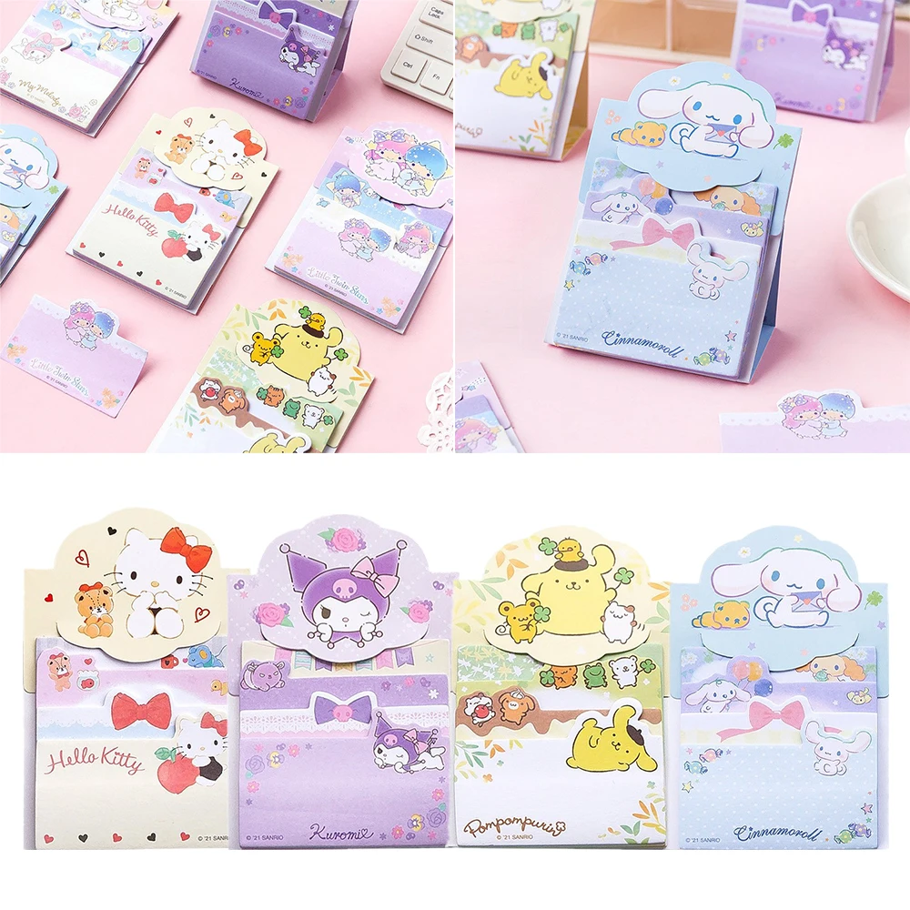

60 листов, клейкая бумага для заметок Kuromi My Melody Hellokts Kawaii, Мультяшные аниме заметки, блокнот для заметок, школьные и офисные принадлежности, по...