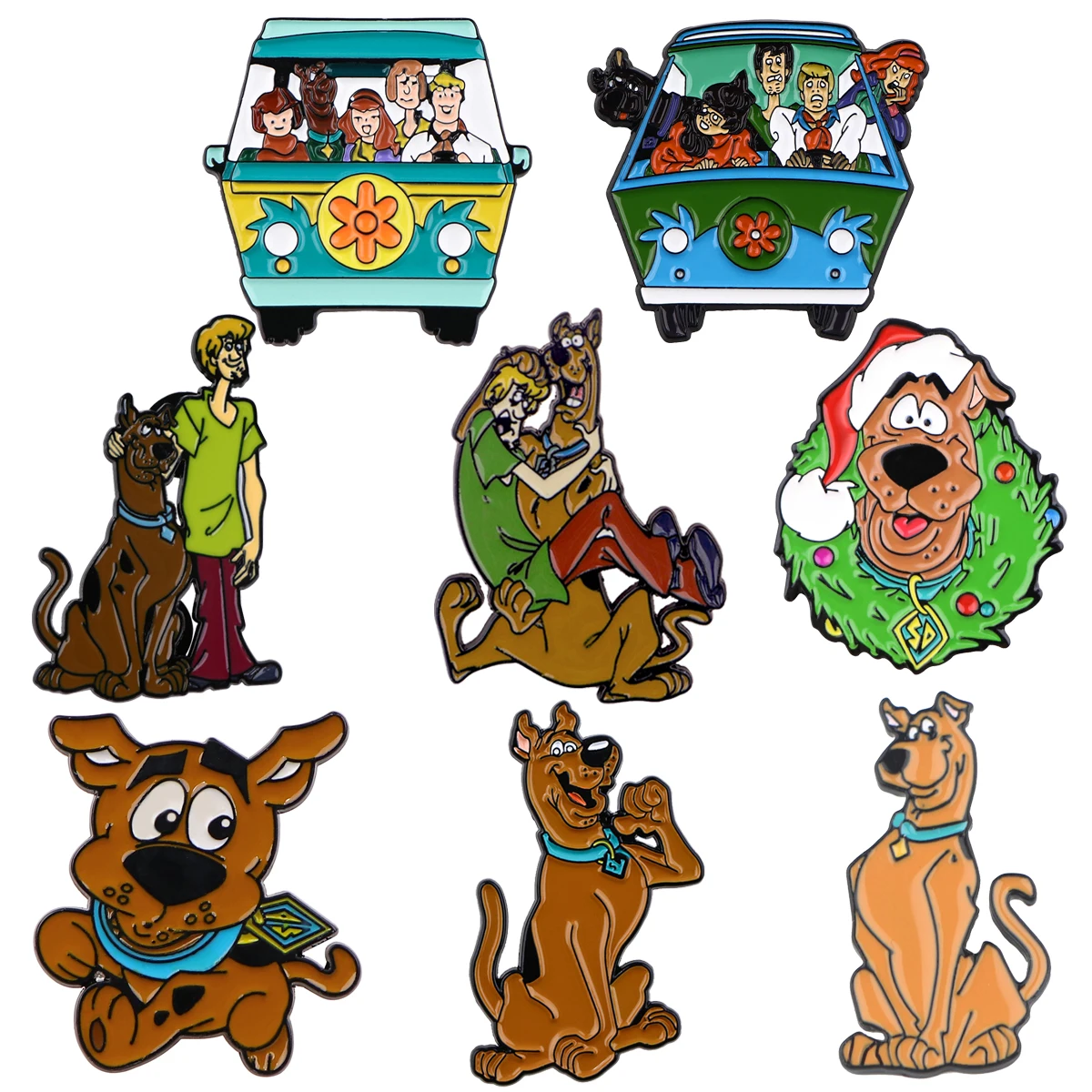 Эмалированная брошь с мультяшными животными