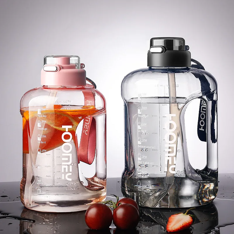 

Hot Large Capacity 2.5L Outdoor Sports Water Bottle Fitness Bucket Portable Straw Large Water Bottle Juice Milk Cup