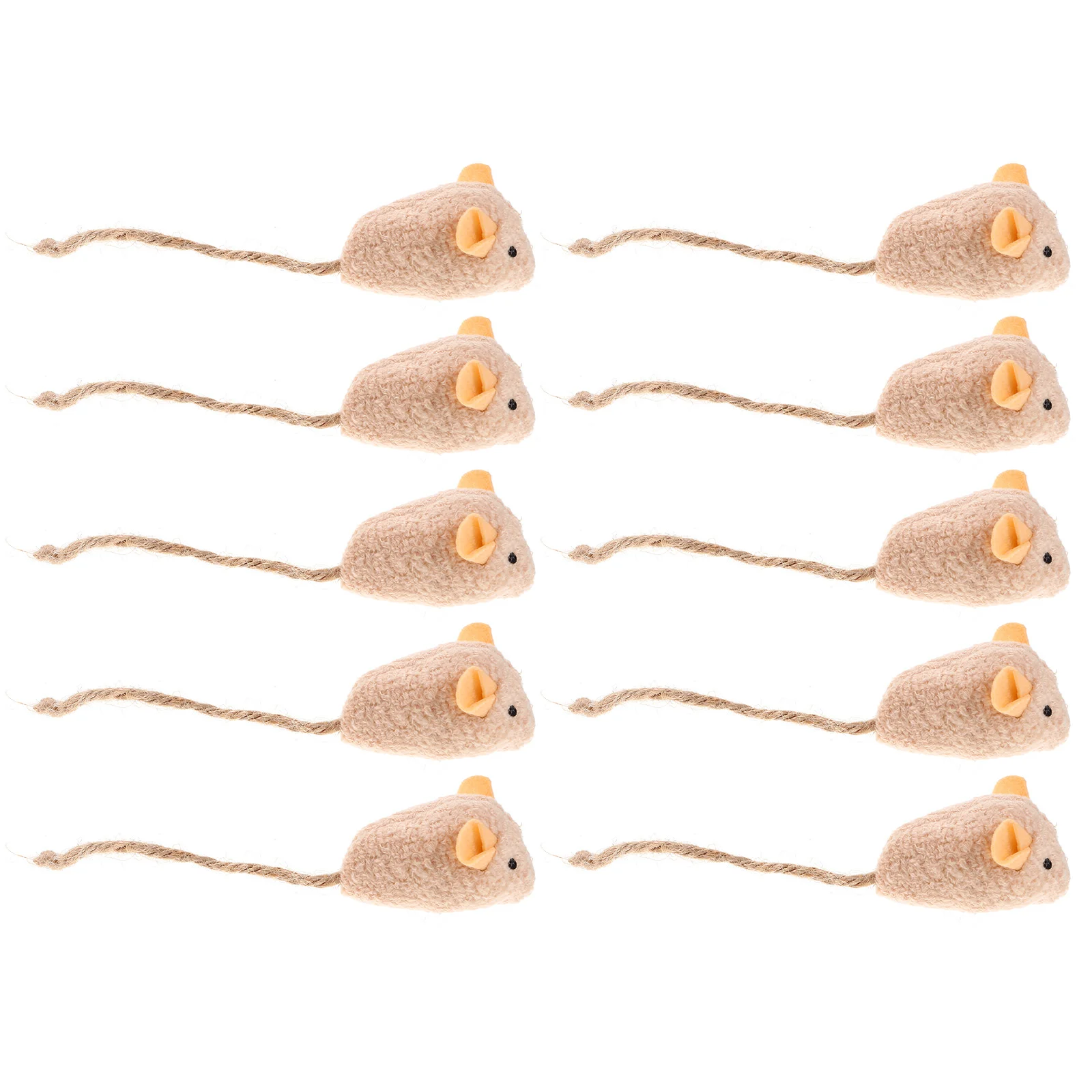 

10pcs Mice Shape Cat Biting Toys Plush Mice Toys Mouse Kitten Toys Cat Interactive Toys