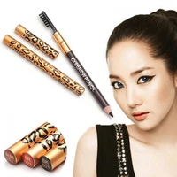 1pc fashion women 5 colors waterproof leopard long lasting makeup eyeliner eyebrow pencil brush cosmetic makeup tools